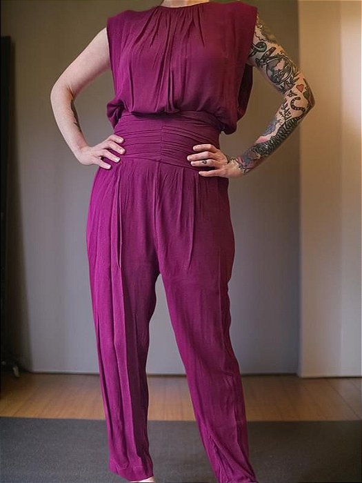 Conjunto Bobô  Calça e Blusa Fúcsia