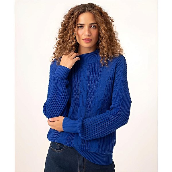 Blusa Bhava Tricot Azul