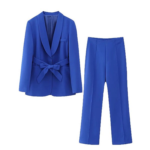 Conjunto Bhava Blazer e Calça Azul Royal