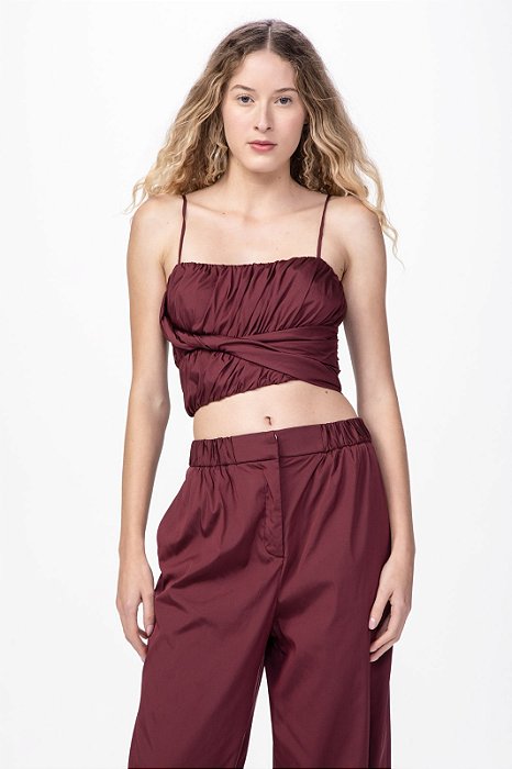 Blusa Cris Barros Modelo Top Hebe Vinho