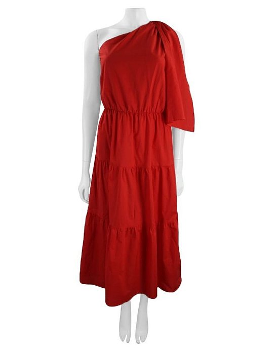 Vestido Andréa Marques Laranja Um Ombro Só