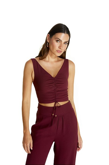 Cropped NV Vinho - Marrom Modelo Beta