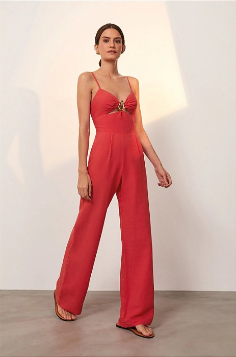 Macacão VIX Vermelho - Rosa Modelo Adalia