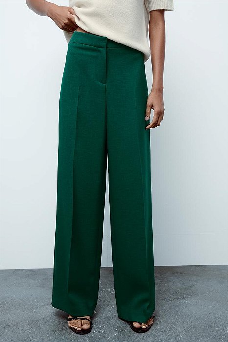 Calça Zara Verde Alfaiataria