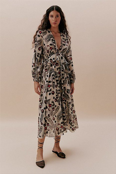 Vestido Andrea Marques  Estampa Borboletas Modelo Devaneio