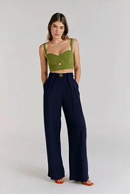 Conjunto NV Calça + Cropped Azul Marinho