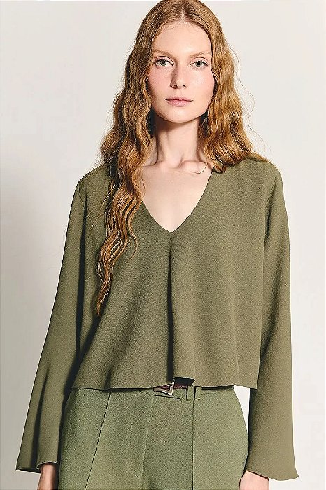 Blusa NV Verde Modelo Lidia