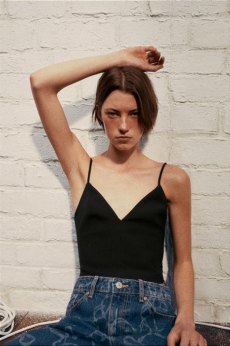 Cropped Zara Preto com Alças