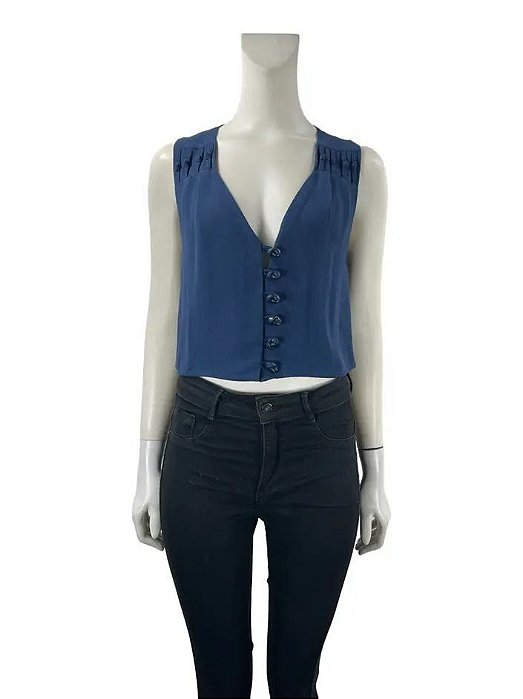 Blusa Cropped Lolita Azul