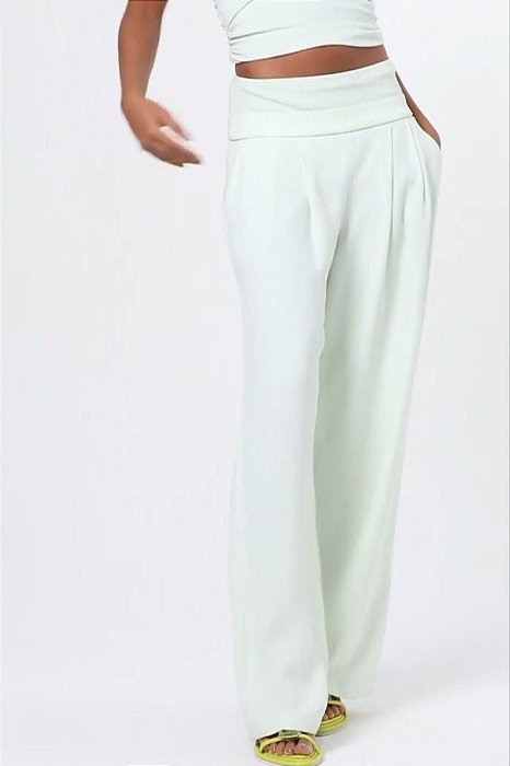 Calça Cris Barros Verde Modelo Louise