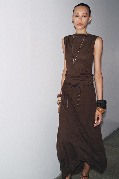 Blusa Zara Marrom de Tricot