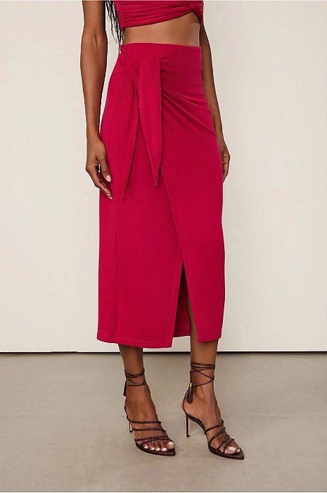 Saia Midi Animale Rosa