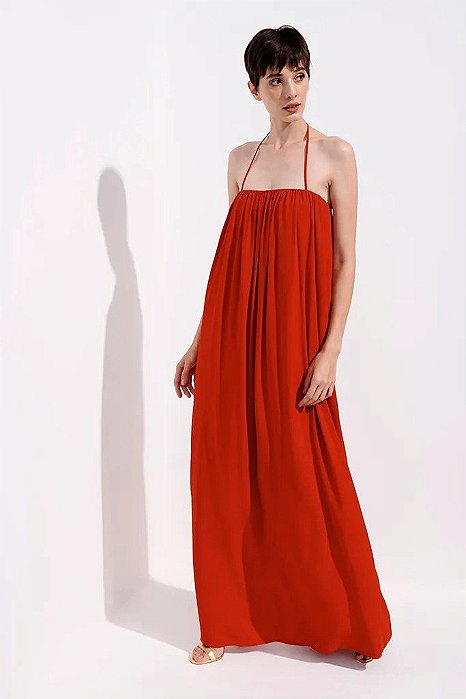 Vestido Carol Bassi Vermelho Modelo Veronique