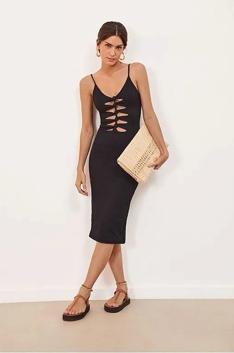 Vestido Vix Preto Modelo Seraphine