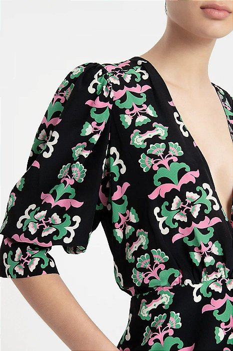 Conjunto Adriana Degreas Saia + Blusa Estampada Em Seda