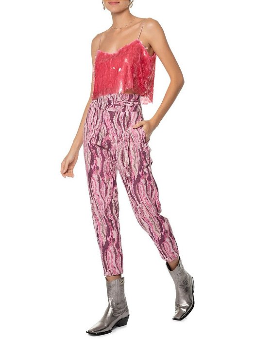 Calça Lilly Sarti Rosa Estampada