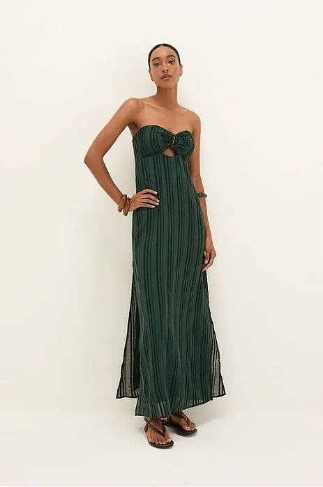 Vestido Vix Verde Longo Modelo Loly