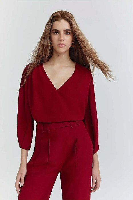Blusa NV Vermelha Scotch Modelo Lila