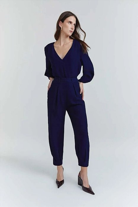 Conjunto NV Bermuda + Blusa Azul Oxford