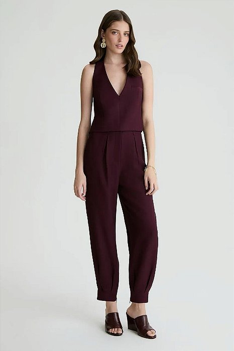 Conjunto NV Calça + Blusa Roxa Modelo Colete Paola