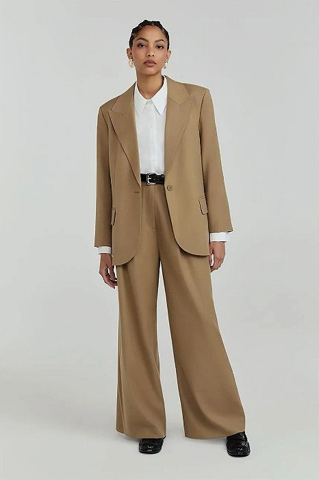 Conjunto NV Calca + Blazer Bege Trench