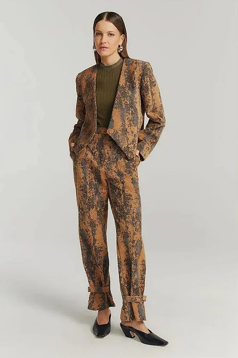 Conjunto NV Calça + Blazer Marrom Mascavo