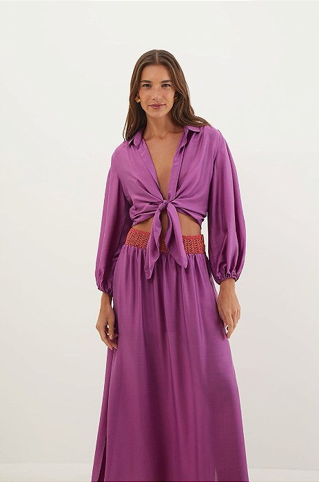 Camisa Vix Rosa Berry Burst Modelo Erica