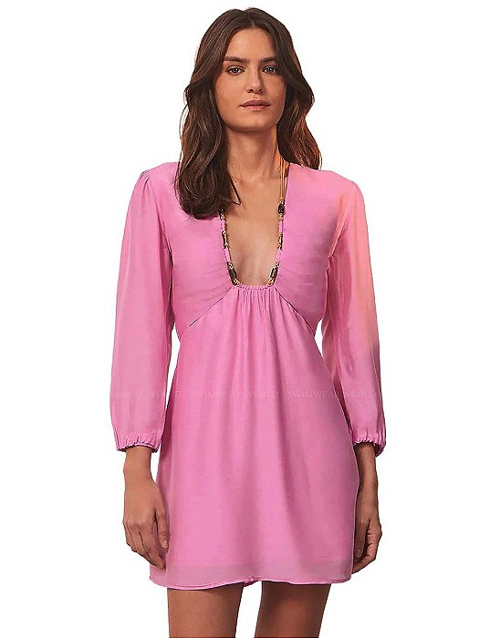 Vestido Vix Rosa Modelo Mel