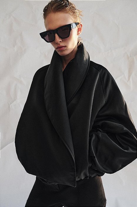 Casaco Zara Preto Modelo Bomber