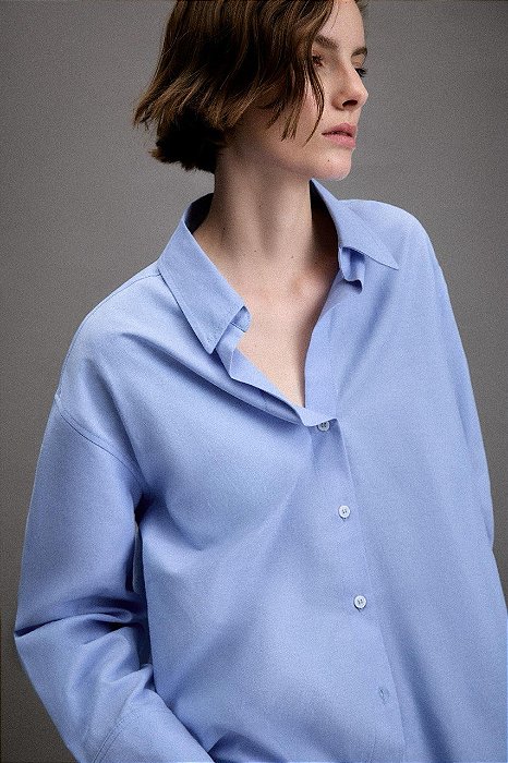 Camisa Zara Azul Claro