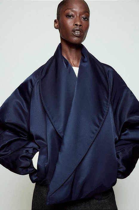Casaco Zara Azul Modelo Bomber Acolchoada