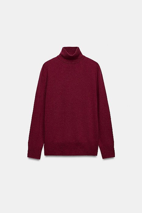 Blusa Zara Vinho Modelo Gola Alta