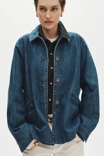 Jaqueta H&M Ìndigo Jeans Reto Com Botões