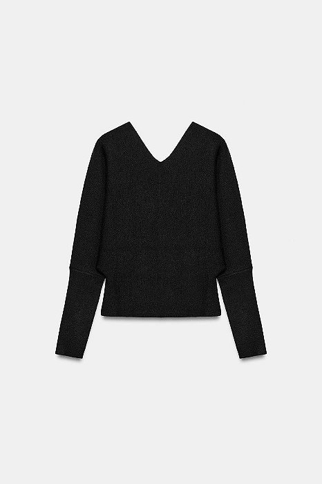 Blusa Zara Azul Marinho Em Tricot