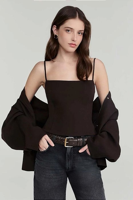 Blusa NV Marrom Modelo Isabel