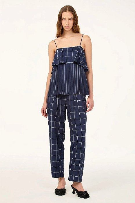 Conjunto Cris Barros Calça + Blusa Azul Marinho