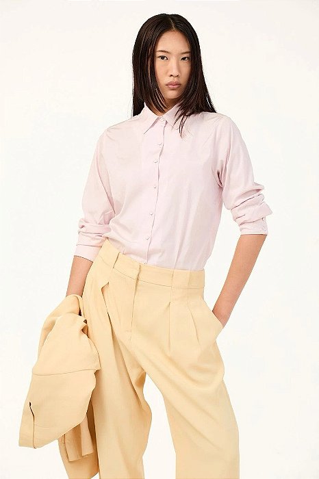 Camisa Cris Barros Rosa Modelo Pita