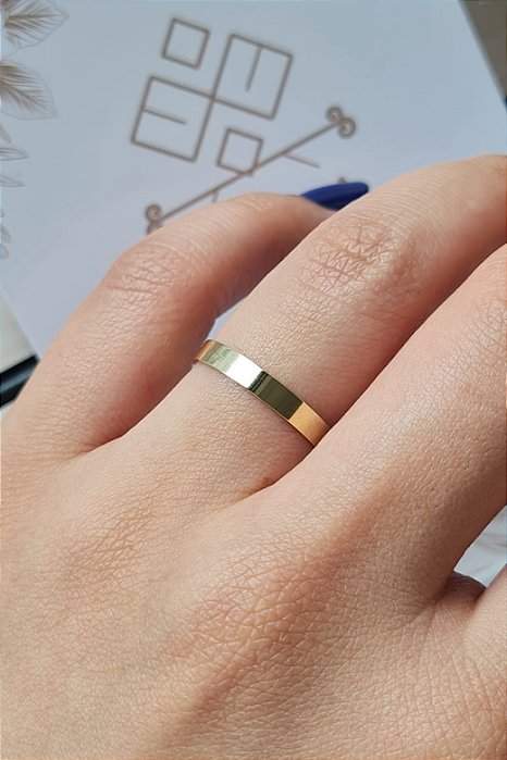 Par de Alianças Barcelona sem pedras em Ouro18k - 3MM