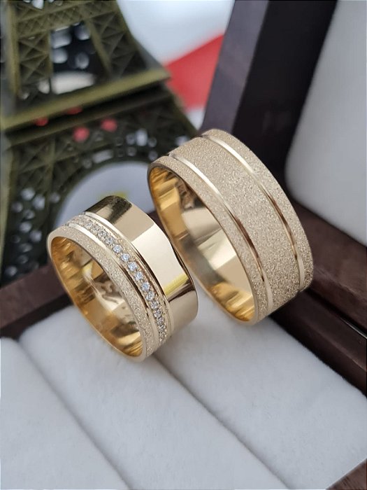 Par de Alianças Lisboa em Ouro18k - 8MM