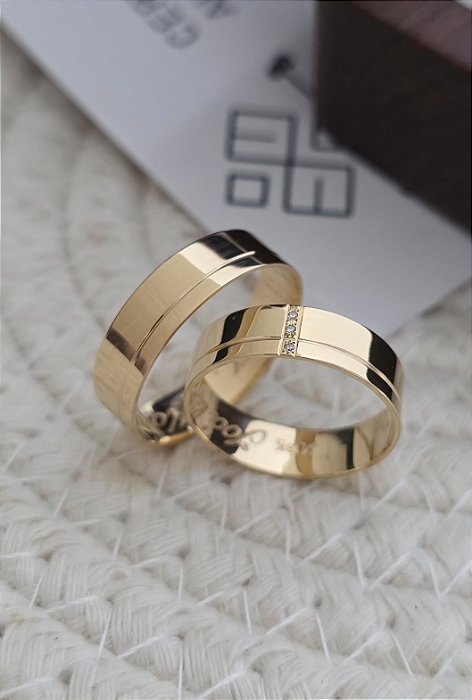 Par de Alianças Bélgica em Ouro18k - 5MM