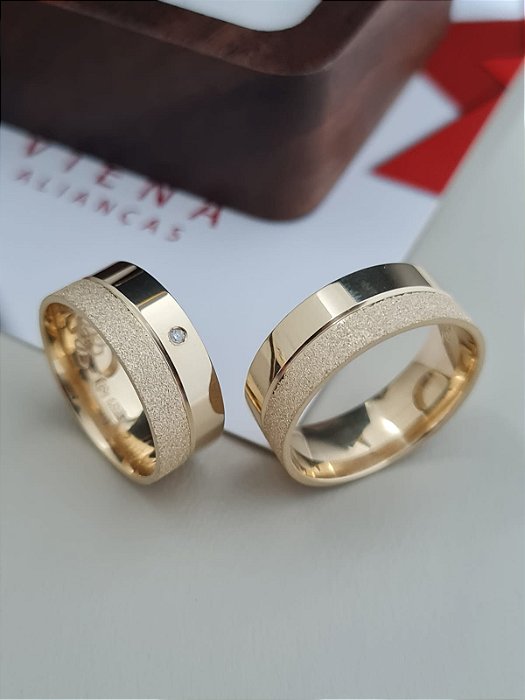 Par de Alianças Veneza em Ouro18k - 7MM