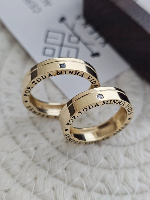 Exclusivo Par de Alianças Dubai em Ouro18k - 5MM