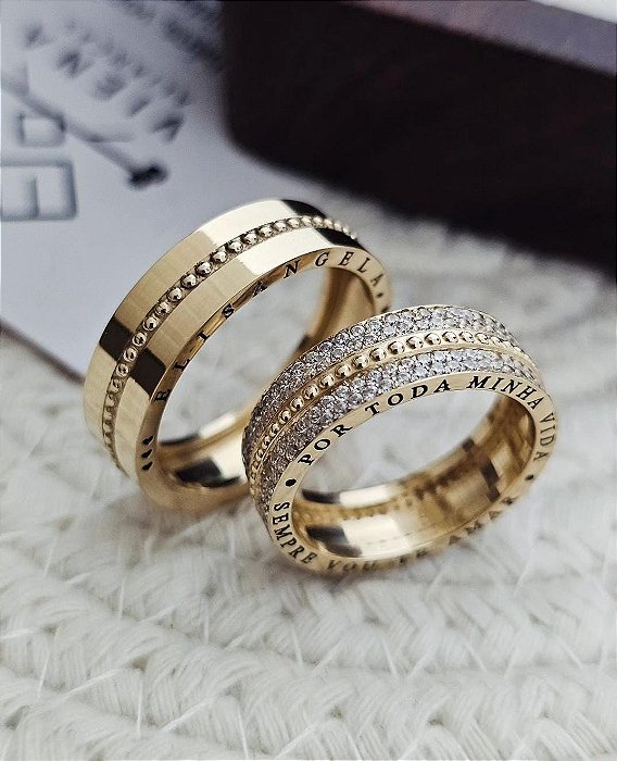 Exclusivo Par de Alianças Zurique em Ouro18k - 6MM