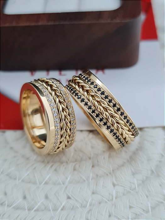 Exclusivo Par de Alianças Doha em Ouro18k - 8MM