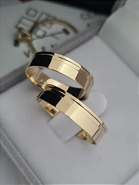 Par de Alianças Sofia em Ouro18k - 5MM