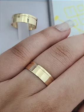 Par de Alianças Sofia em Ouro18k - 6MM