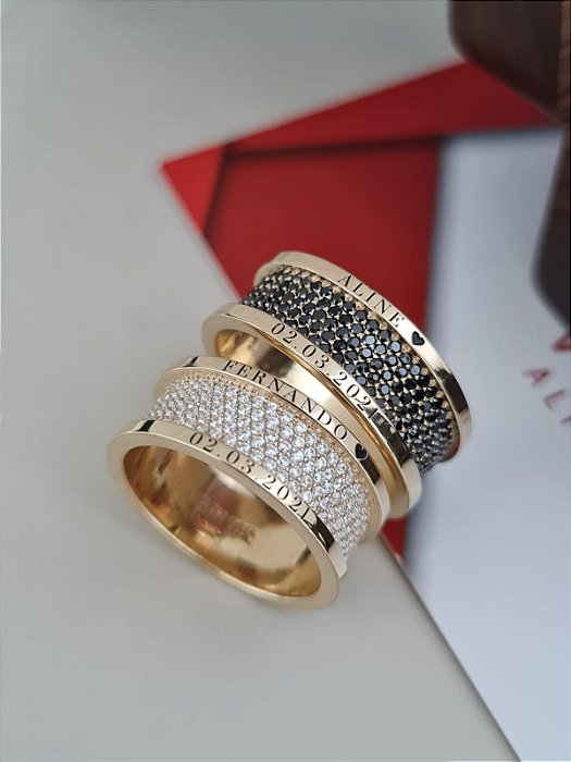 Exclusivo Par de Alianças Dublin em Ouro 18k - 8MM