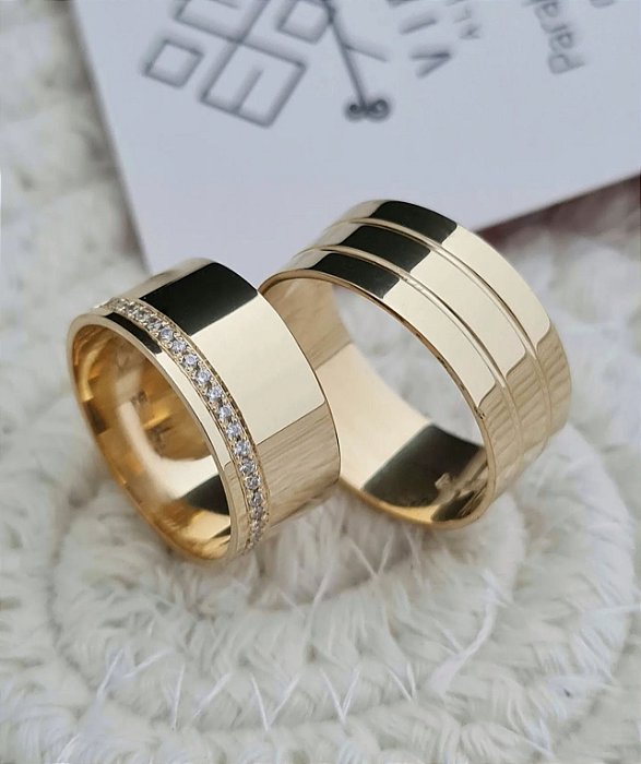 Par de Alianças Annecy em Ouro18k - 8MM
