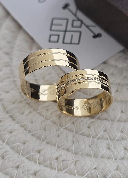 Par de Alianças Maldivas em Ouro18k - 7MM