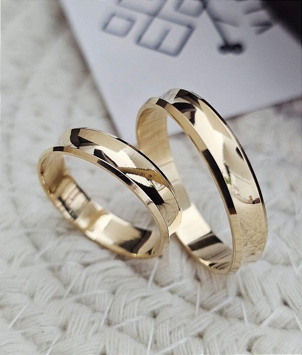 Par de Alianças Milão em Ouro18k - 4MM